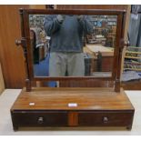 19TH CENTURY MAHOGANY DRESSING MIRROR WITH 2 DRAWERS