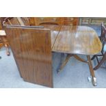 20TH CENTURY MAHOGANY DINING ROOM SUITE WITH MAHOGANY SHAPED FRONT SIDE BOARD WITH 2 CENTRALLY SET