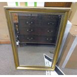 RECTANGULAR GILT FRAMED MIRROR OVERALL SIZE 61 X 87 CMS