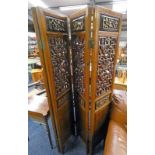 EASTERN 4 PART SCREEN CARVED DECOR HEIGHT 1090 CM