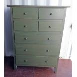 STAINED PINE CHEST OF DRAWERS WITH 4 SHORT OVER 3 LONG DRAWERS