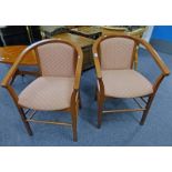 PAIR OF MAHOGANY FRAMED ARMCHAIRS