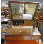 19TH CENTURY MAHOGANY MIRROR C/W 2 X DRAWERS