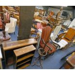 2 OAK BOOKCASES & BENTWOOD COAT STAND