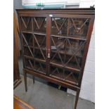 19TH CENTURY MAHOGANY BOOKCASE WITH 2 ASTRAGAL GLAZED DOORS ON STAND 168CM TALL X 112CM WIDE