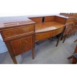 19TH CENTURY INLAID MAHOGANY SIDEBOARD WITH BOW FRONT,