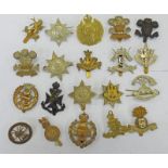 20 CAP BADGES TO INCLUDE 9TH LANCERS, L.R.D.