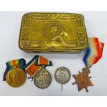 WW1 TRIO OF MEDALS, VICTORY, 1914-15 STAR AND BRITISH WAR MEDAL TO A M2-076264 PTE. W.