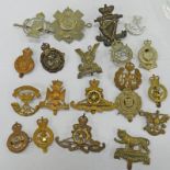 20 CAP BADGES TO INCLUDE 1ST AND 2ND LIFE GUARDS, SHERWOOD RANGERS YEOMANRY, 26TH HUSSARS,