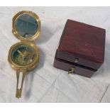 STANLEY SIGHTING COMPASS WITH ITS WOODEN CASE