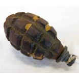 INERT /DE-ACTIVATED PINEAPPLE STYLE HAND GRENADE 11 CM LONG