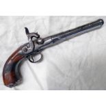 18TH CENTURY QUEEN ANNE TRAVELLING PISTOL BY BARBAR WITH 13.