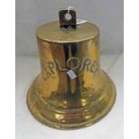 BRASS SHIPS BELL STAMPED EXPLORER JOHN FELTON 1918 20 CM TALL