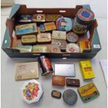 A GOOD AND VAST SELECTION OF CIGARETTE AND TOBACCO TINS TO INCLUDE PLAYERS NAVY CUT, PIONEER BRAND,