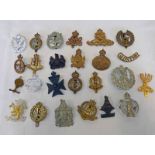 SELECTION OF CAP BADGES ETC TO INCLUDE ARTILLERY, TANK CORPS, GLIDER PILOT REGIMENT,