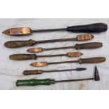 7 COPPER SOLDERING IRONS