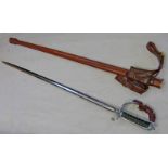 ROYAL ARTILLERY OFFICERS SWORD WITH 82CM LONG BLADE BY WOODS OF LONDON WITH TRACES OF ETCHING,