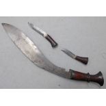 GURKHA KUKRI KNIFE WITH 30CM LONG BLADE OF CHARACTERISTIC DESIGN,