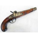 MID 19TH CENTURY CONTINENTAL 14-BORE PERCUSSION MILITARY PISTOL WITH 22.
