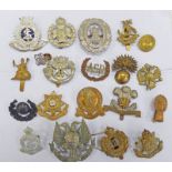 20 CAP BADGES TO INCLUDE CORNWALL, 14TH KINGS HUSSARS, ASR, EAST YORKSHIRE, LOVATS SCOUTS,