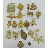 20 CAP BADGES TO INCLUDE COUNTY OF LONDON CYCLISTS, WEST YORKSHIRE, DERBYSHIRE, TYNESIDE SCOTTISH,