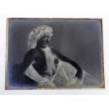 VINTAGE GLASS NEGATIVE OF ART NUDE