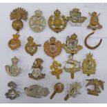 20 CAP BADGES TO INCLUDE KENT & COUNTY OF LONDON YEOMANRY, ROYAL ENGINEERS, YORKSHIRE,