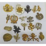 20 CAP BADGES TO INCLUDE DORSETSHIRE 1ST VOLUNTEER BATTALION, SHROPSHIRE YEOMANRY, K.V.