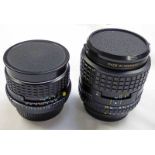 NIKON LENS SERIES E 100MM 1:2.8 LENS AND A PENTAX - M 1:1.