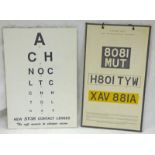 TWO OPTICIANS VINTAGE VISION TEST CARDS