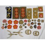 EMBROIDERED PATCHES, ETC TO INCLUDE SLIP ON SHOULDER RANK STRAPS TO LIEUTENANT COLONEL, MAJOR,