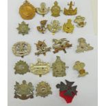 20 CAP BADGES TO INCLUDE KING EDWARDS HORSE, CITY OF LONDON IMPERIAL YEOMANRY, BEDFORDSHIRE,