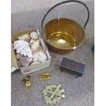 SELECTION OF SEA SHELLS, BRASS JELLY PANS, SCOTTISH BRASS,