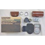 HELROS VIEWFINDER WITH CASE, CARL ZEISS JENA PROXAR I IN ROLLEI POUCH,