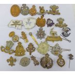 27 CAP BADGES, ETC TO INCLUDE IMPERIAL YEOMANRY HOSPITAL, FISHGUARD,