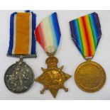 THREE WW1 MEDALS TO PRIVATE J.J. NIENABER, GRAAFF REINET COMMANDO TO INCLUDE 1914-15 STAR (PTE J.J.