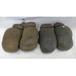 2 PAIRS OF VINTAGE LEATHER BOXING GLOVES