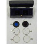 CASED SET OF SIX OPTICAL LENSES