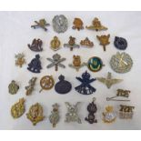 SELECTION OF CAP BADGES ETC TO INCLUDE CAMERONS, ABERDEENSHIRE RIFLE VOLUNTEER CORPS,