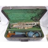 DEARMAN NEW-SUPER TRUMPET JOHN E DALLAS & SONS IN A FITTED CASE WITH ACCESSORIES