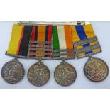 GROUP OF FOUR AFRICA CAMPAIGN MEDALS TO PRIVATE CORPORAL J MILNE CAMERON HIGHLANDERS: QUEENS SUDAN