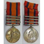 QUEENS SOUTH AFRICA MEDAL TO PTE W CULLIN LEICESTER REGT WITH 3 CLASPS , WITTEBERGEN,