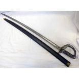 1827 PATTERN RIFLE OFFICERS SWORD FOR FLINTSHIRE RIFLES BY FIRMIN & SONS WITH ETCHED 83.