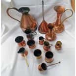 COPPER JUG, COPPER FUNNEL,