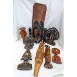 SELECTION OF CARVED HARDWOOD FIGURES,