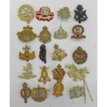 20 CAP BADGES TO INCLUDE TANK CORPS, CITY OF LONDON YEOMANRY ROUGH RIDERS, SCOTTISH HORSE,