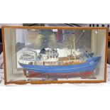 NORDKAP NORTH SEA TRAWLER BOAT 476 MODEL IN DISPLAY CASE,