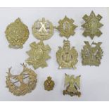 CAP BADGES TO INCLUDE TYNESIDE SCOTTISH, KINGS OWN SCOTTISH BORDERERS,