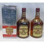 2 BOTTLES CHIVAS REGAL 12 YEAR OLD BLENDED WHISKY - 26 2/3 FL.