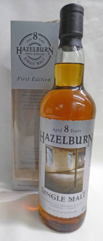 1 BOTTLE HAZELBURN FIRST EDITION 8 YEAR OLD SINGLE MALT WHISKY - 70CL, 46% VOL,